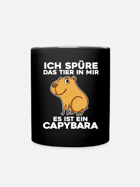 Capybara Wasserschwein - Tasse einfarbig - Schwarz