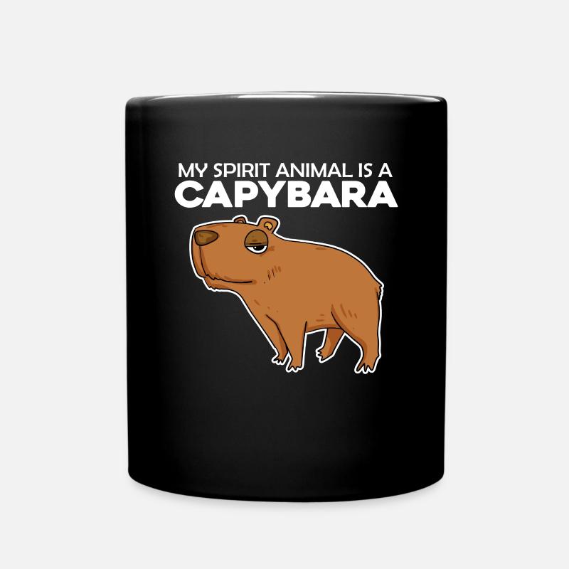 Capybara Wasserschwein - Tasse einfarbig - Schwarz