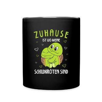 Zuhause Ist Wo Meine Schildkröten Sind - Tasse einfarbig - Schwarz - Vorne