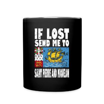 Saint Pierre and Miquelon flag saying - Full Colour Mug - black - Front