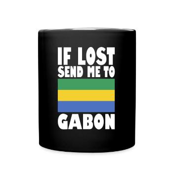Gabon Flag Saying - Full Colour Mug - black - Front