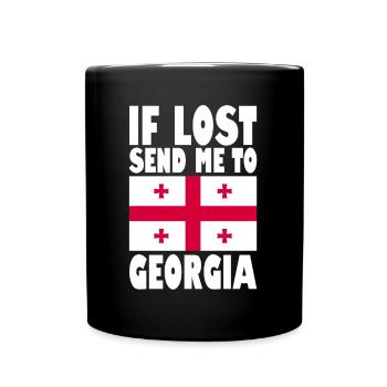 Drapeau de géorgie Disant - Mug uni - noir - Devant