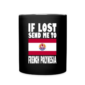 Français Drapeau de la Polynésie - Mug uni - noir - Devant
