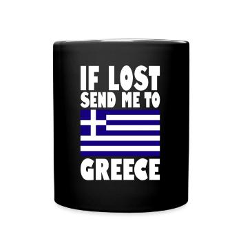 Griechenland Flagge Spruch - Tasse einfarbig - Schwarz - Vorne