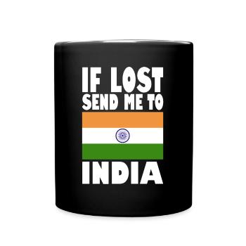 Drapeau de l’Inde - Mug uni - noir - Devant