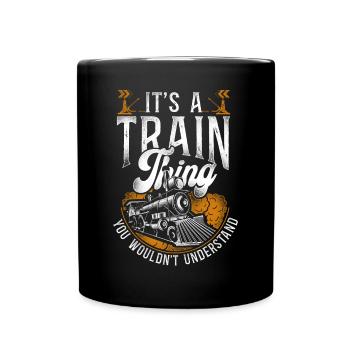 Steam Train Driver Trainspotting - Tasse einfarbig - Schwarz - Vorne