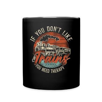 Steam Train Driver Trainspotting - Tasse einfarbig - Schwarz - Vorne