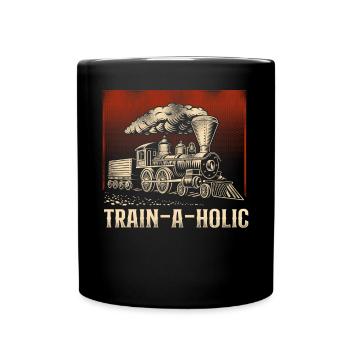 Steam Train Driver Trainspotting - Tasse einfarbig - Schwarz - Vorne