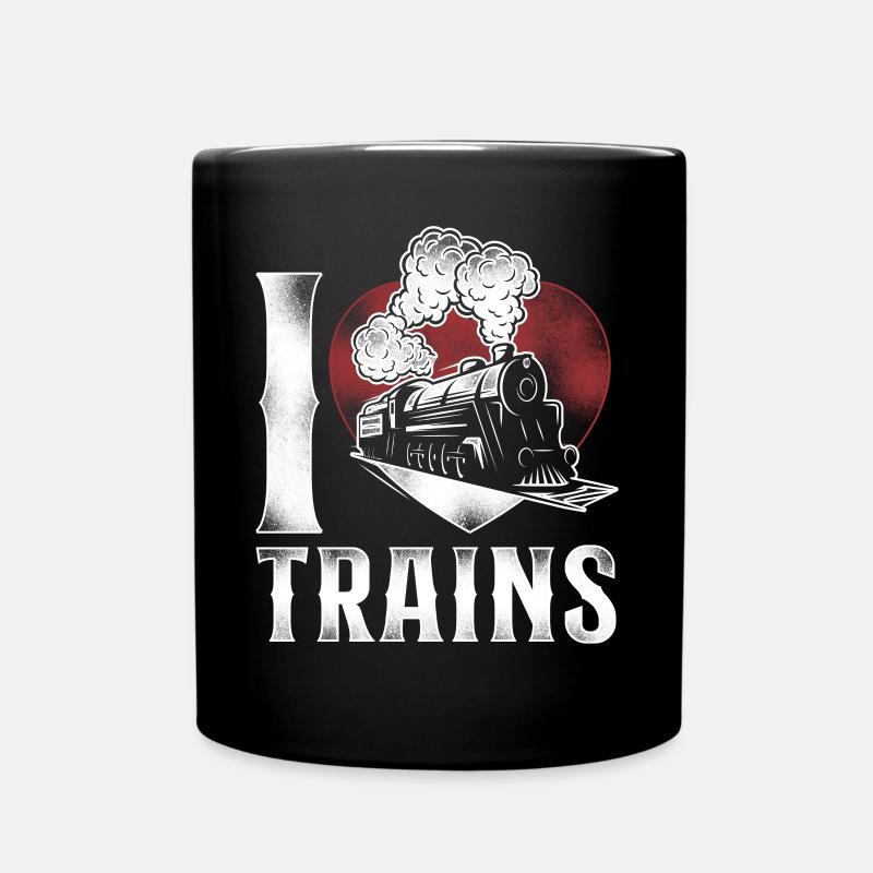 Steam Train Driver Trainspotting - Full Colour Mug - black