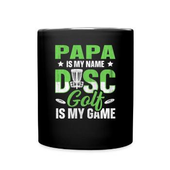 Papa est mon nom Disc Golf est mon jeu pour papa - Mug uni - noir - Devant