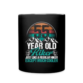 55 Birthday Hiking Mountains 55 Year Old Hiker - Tasse einfarbig - Schwarz - Vorne