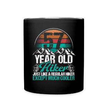 57 Birthday Hiking Mountains 57 Year Old Hiker - Tasse einfarbig - Schwarz - Vorne