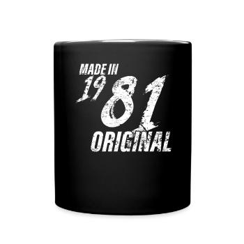Made In 1981 Year of birth 1981 Birthday Women - Full Colour Mug - black - Front