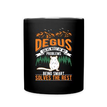 Degu Geschenk Strauchratte Degu - Tasse einfarbig - Schwarz - Vorne