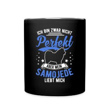 Samojede Geschenk Schlittenhund Samojeden - Tasse einfarbig - Schwarz - Vorne
