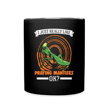 Praying Mantis Gift Mantis Mantis Mantis Fangschrecke - Full Colour Mug - black - Front
