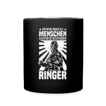 Kampfsport Ringer Wrestling Wrestler Kampfsportler - Tasse einfarbig - Schwarz - Vorne