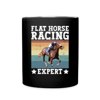 Courses de plat - Équitation équestre - Mug uni - noir - Devant