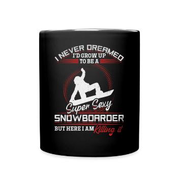 Snowboarden Snowboard Snowboarder Super Sexy - Tasse einfarbig - Schwarz - Vorne
