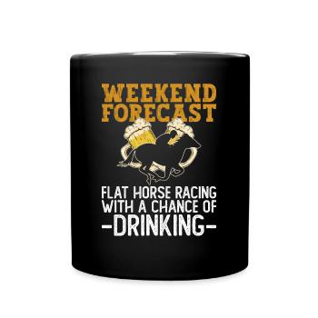 Cavalier d’équitation de course de chevaux plat - Mug uni - noir - Devant