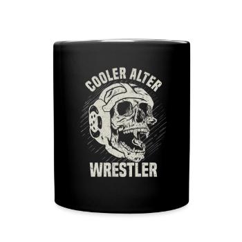 Kampfsport Ringen Wrestling Ringer I Cooler Alter - Tasse einfarbig - Schwarz - Vorne