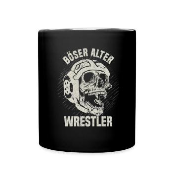 Kampfsport Ringen Wrestling Ringer - Böser Alter - Tasse einfarbig - Schwarz - Vorne