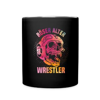 Kampfsport Ringen Wrestling Ringer I Böser Alter - Tasse einfarbig - Schwarz - Vorne