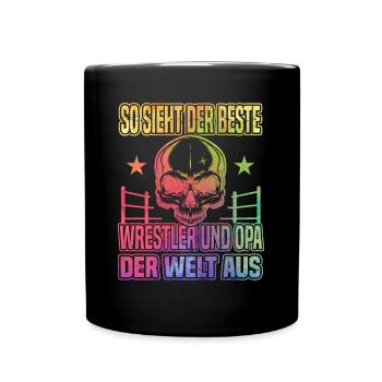 Ringer Opa Kampfsport Ringen Wrestler Opa Ringer - Tasse einfarbig - Schwarz - Vorne