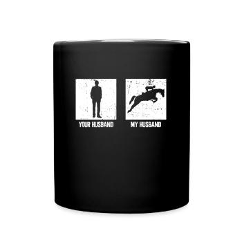 Votre mari mon mari - Courses de chevaux - Mug uni - noir - Devant