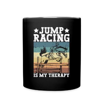 Show Jumping Horse Racing Horse Riding Riders - Full Colour Mug - black - Front
