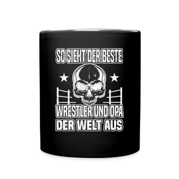 Ringer Opa Kampfsport Ringen Wrestler Opa - Tasse einfarbig - Schwarz - Vorne
