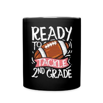 Schulkind 2. Klasse Schüler - Tasse einfarbig - Schwarz - Vorne
