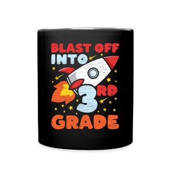 Schulkind 3. Klasse Geschenk Schüler - Tasse einfarbig - Schwarz - Vorne