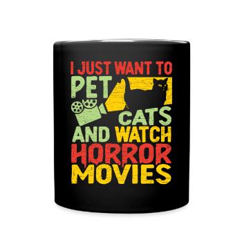Halloween Horrorfilme - Tasse einfarbig - Schwarz - Vorne