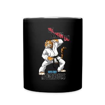 Taekwondo Tiger - Lustiger süßer aber gefährlicher - Tasse einfarbig - Schwarz - Vorne
