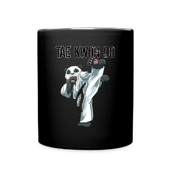 Taekwondo Panda - Lustige TKD Koreanische - Tasse einfarbig - Schwarz - Vorne