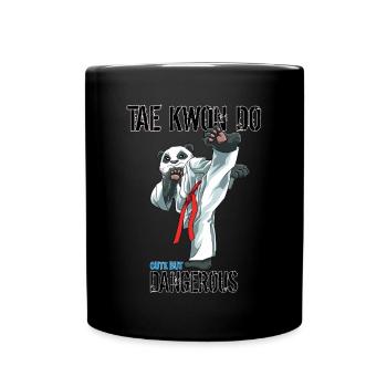Panda Taekwondo - Lustige TKD Koreanische - Tasse einfarbig - Schwarz - Vorne