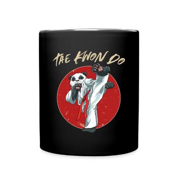 Taekwondo Panda - Niedlich TKD Koreanische - Tasse einfarbig - Schwarz - Vorne