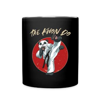 Taekwondo Panda - Lustige TKD Koreanische - Tasse einfarbig - Schwarz - Vorne