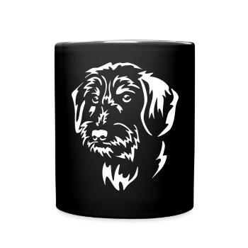Dackel Kopf "Black Edition" - Tasse einfarbig - Schwarz - Vorne