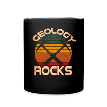 Geologie rockt - Tasse einfarbig - Schwarz - Vorne