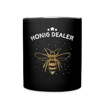 Honigdealer Bienen Honigbiene Imkerei Bienenzucht - Tasse einfarbig - Schwarz - Vorne