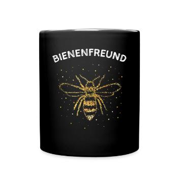 Bienenfreund Bienen Honigbiene Imkerei Bienenzucht - Tasse einfarbig - Schwarz - Vorne