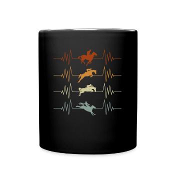 Springreiten Reitsport Pferd Reiten Reiter - Tasse einfarbig - Schwarz - Vorne