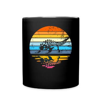 Ankylosaurus Retro Sonnenuntergang Dinosaurier Ank - Tasse einfarbig - Schwarz - Vorne
