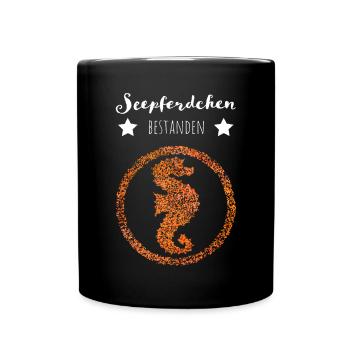 Seepferdchen Seepferd Bestanden Abzeichen Geschenk - Tasse einfarbig - Schwarz - Vorne