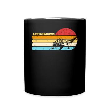 Ankylosaurus retro Dinosaurier Ankylosaurus - Tasse einfarbig - Schwarz - Vorne