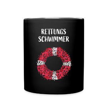Rettungsschwimmer Bademeister Schwimmbad - Tasse einfarbig - Schwarz - Vorne