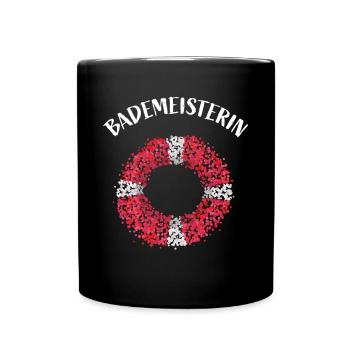 Bademeisterin Rettungsschwimmer Schwimmbad - Tasse einfarbig - Schwarz - Vorne