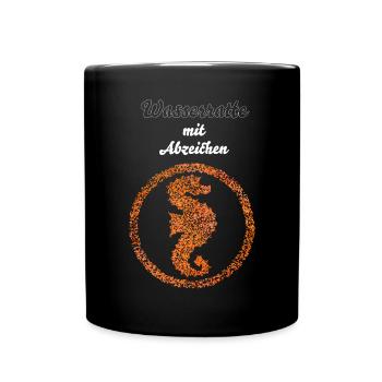 Seepferdchen Schwimmabzeichen Abzeichen - Tasse einfarbig - Schwarz - Vorne